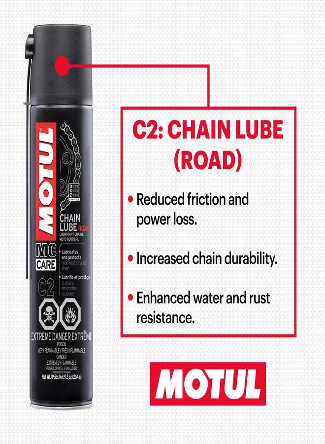 Motul C1 Chain Cleaner and C2 Motorcycle Chain Lube Kit with Brush, Gloves, and Sticker, Complete Road Motorcycle Maintenance Kit for Street Bikes and Karts - Image 3